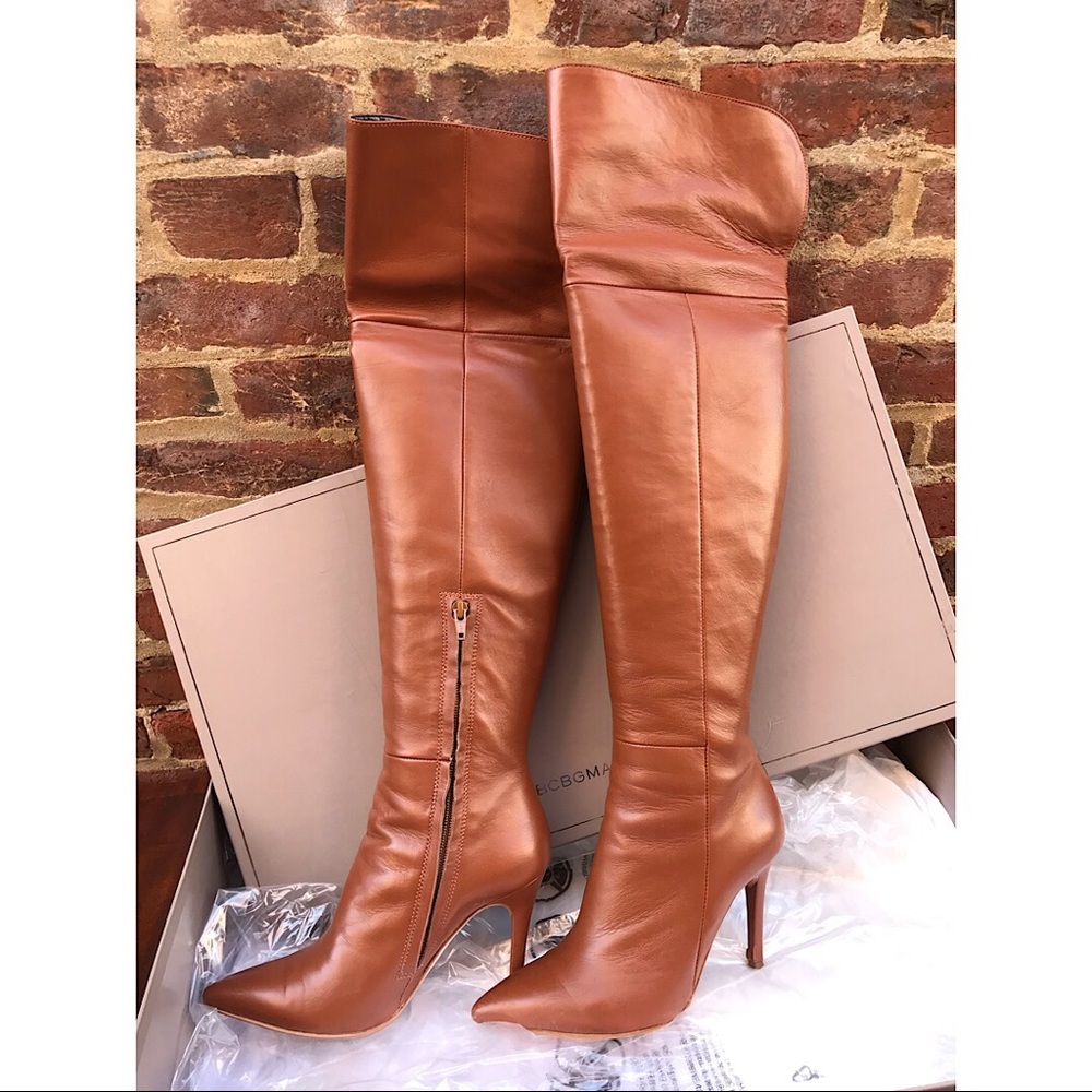 BCBGMAXAZRIA Cognac Knee High Leather Boots - SOLD - Picture 5 of 10